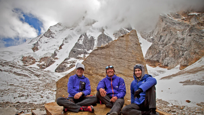 But it's three...guys...on a rock.