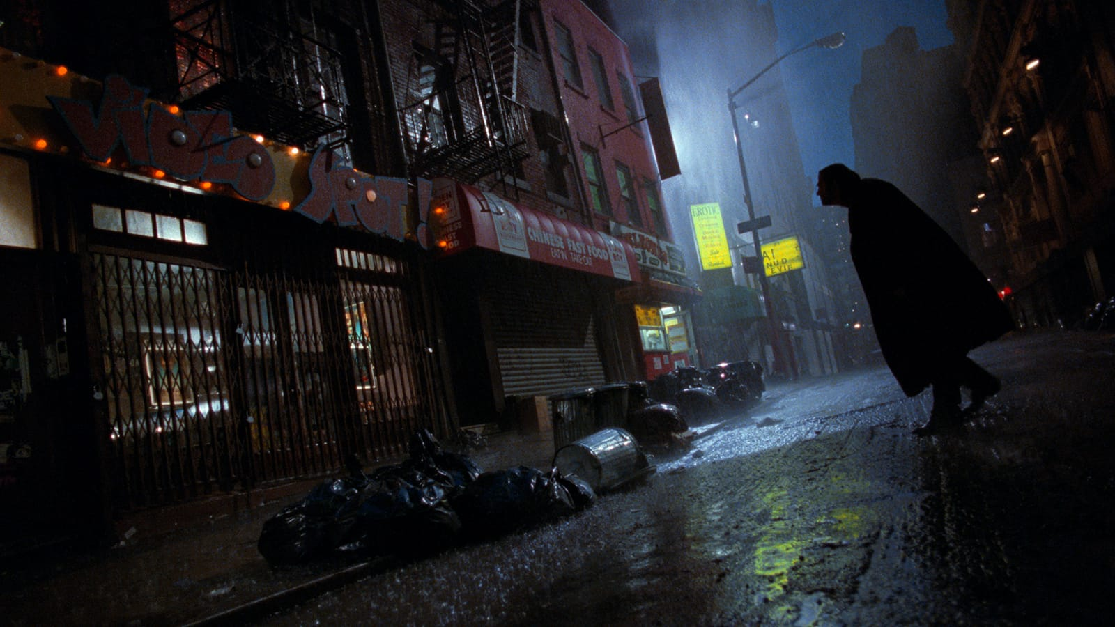 Dirty New York Street in the rain.